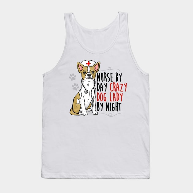 Nurse by day crazy dog lady by night Tank Top by FerMinem